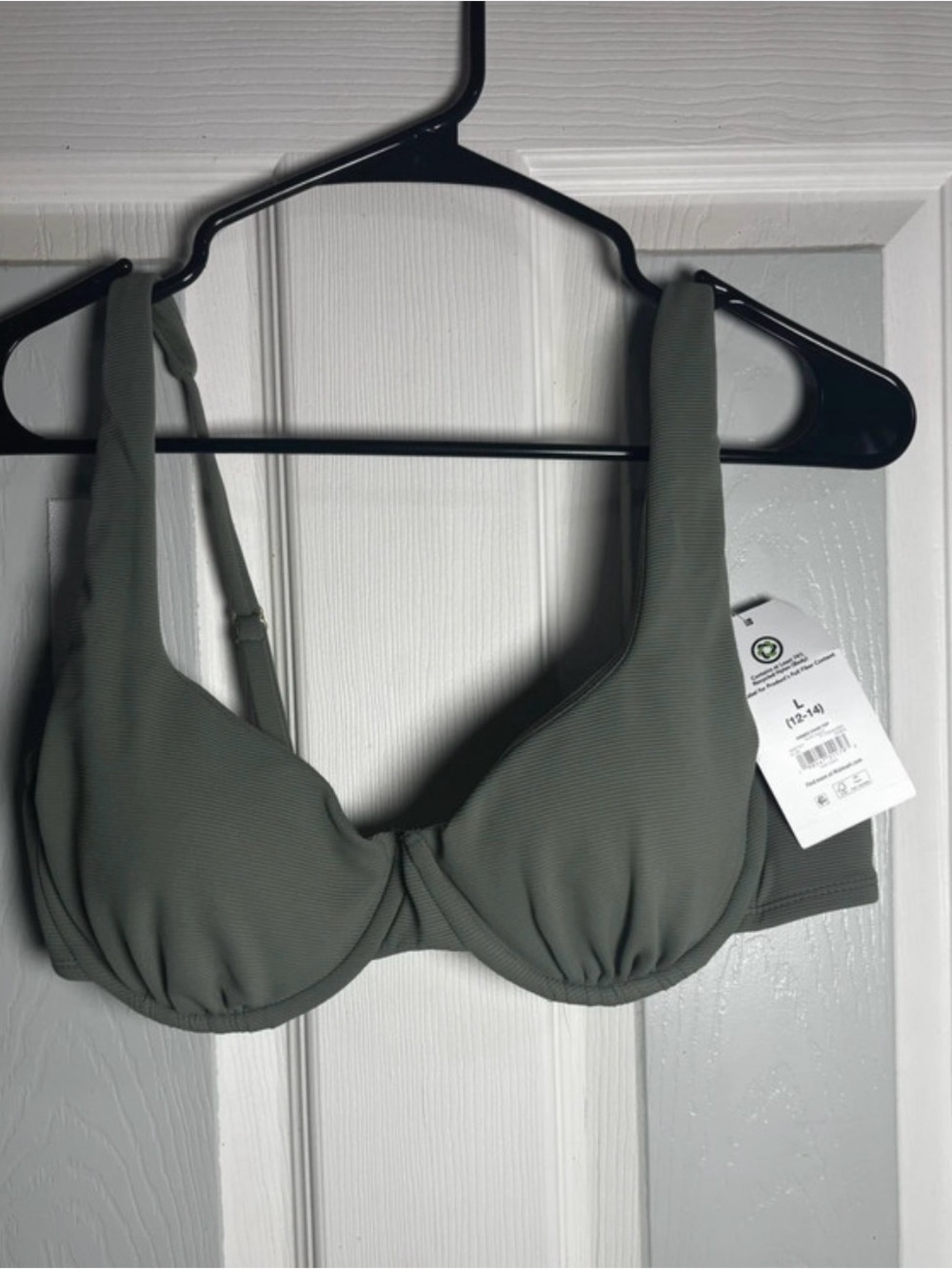 No Boundaries Olive Green Underwire Bikini Top
